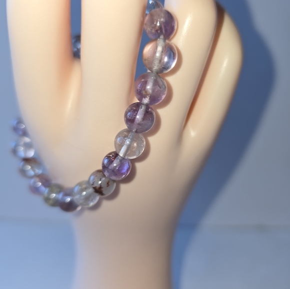 8mm Super Seven Natural Purple Phantom Ghost Quartz - Picture 3 of 10